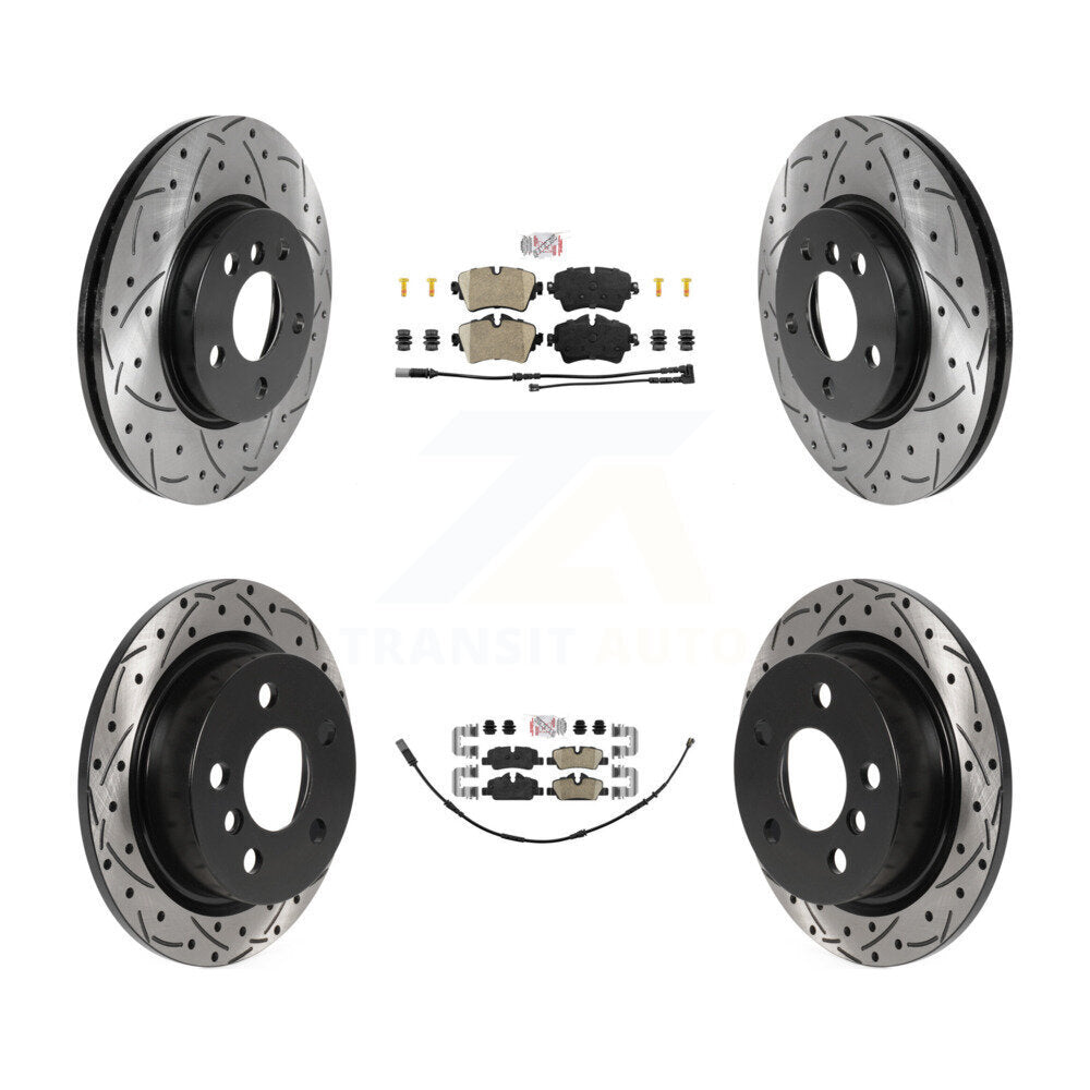 Front Rear Ceramic Pads And Coated Drilled Slotted Disc Brake Rotors Kit For Mini Cooper KDA-101620