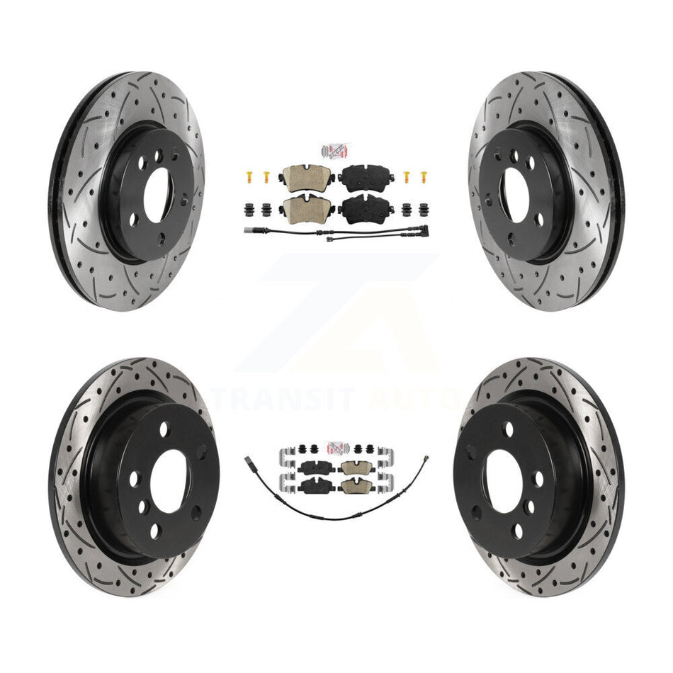 Front Rear Ceramic Pads And Coated Drilled Slotted Disc Brake Rotors Kit For Mini Cooper KDA-101620