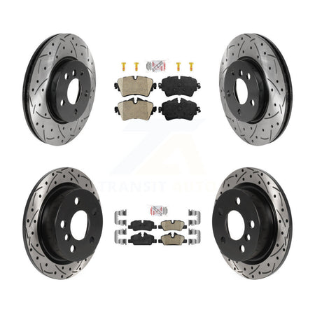 Front Rear Ceramic Pads And Coated Drilled Slotted Disc Brake Rotors Kit For Mini Cooper KDA-101621