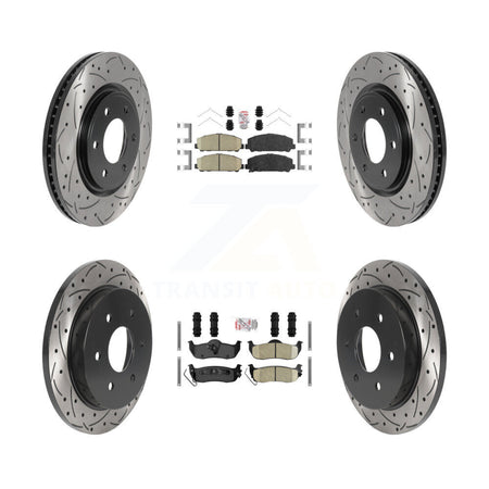 Front Rear Ceramic Pad Drilled Slot Brake Rotor Kit For Nissan TITAN Armada INFINITI QX56 KDA-101624
