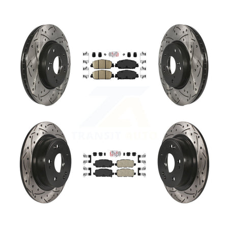 Front Rear Ceramic Pad Coated Drilled Slot Disc Brake Rotors Kit For 2016-2022 Honda HR-V KDA-101642
