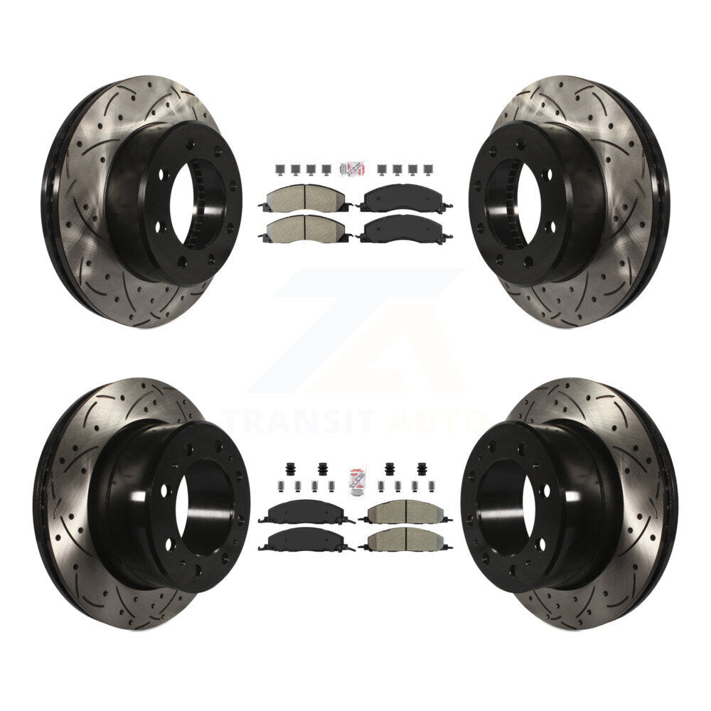 Front Rear Semi-Metallic Pad Drill Slot Disc Brake Rotor Kit For Ram 3500 2500 1500 Dodge KDA-101674