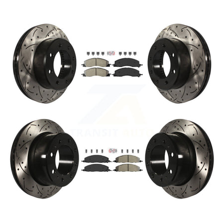 Front Rear Semi-Metallic Pad Drill Slot Disc Brake Rotor Kit For Ram 3500 2500 1500 Dodge KDA-101675