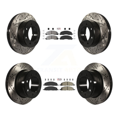 Front Rear Semi-Metallic Pad Drill Slot Disc Brake Rotor Kit For Ram 3500 2500 1500 Dodge KDA-101677