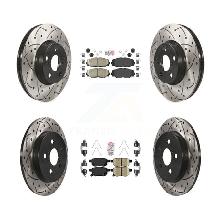 Front Rear Ceramic Pad Drill Slot Brake Rotors Kit For Toyota Corolla Matrix Pontiac Vibe KDA-101697