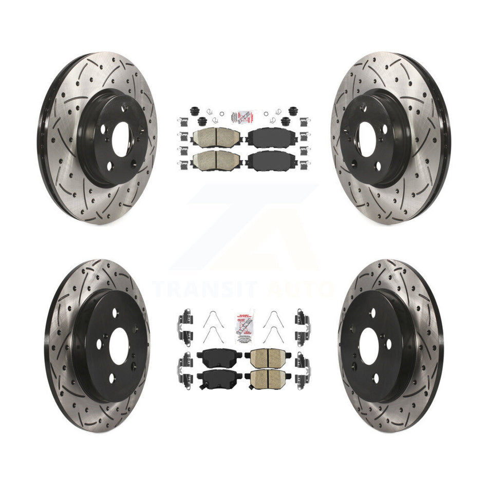 Front Rear Ceramic Pad Drill Slot Brake Rotors Kit For Toyota Corolla Matrix Pontiac Vibe KDA-101697