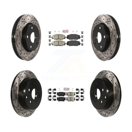 Front Rear Ceramic Pad Coat Drill Slot Disc Brake Rotors Kit For Toyota RAV4 Lexus HS250h KDA-101699