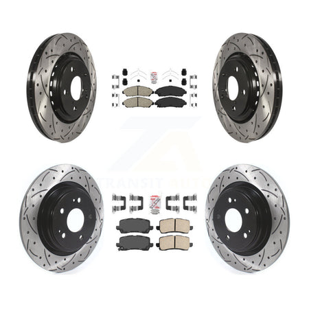 Front Rear Ceramic Pads And Coated Drilled Slotted Disc Brake Rotors Kit For Acura MDX KDA-101760