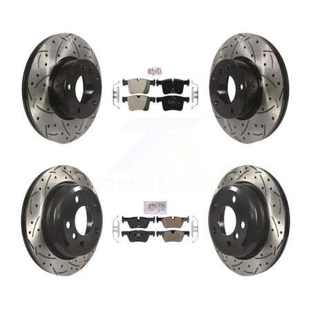 Front Rear Semi-Metallic Pad & Drilled Slot Disc Brake Rotor Kit For BMW 320i xDrive 328d KDA-101767