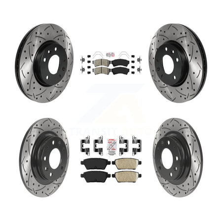 Front Semi-Metallic Rear Ceramic Pad Drilled Slot Brake Rotor Kit For Ford Fusion Mazda 6 KDA-101773