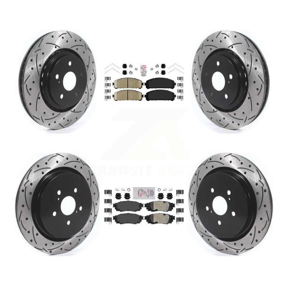 Front Rear Ceramic Pad Drilled Slot Brake Rotor Kit For Lexus RX350 RX450h RX350L RX450hL KDA-101811