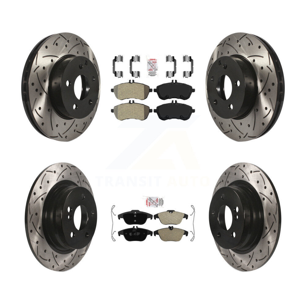 Front Rear Semi-Metallic Pad Drill Slot Disc Brake Rotors Kit For Mercedes-Benz C250 C230 KDA-101839