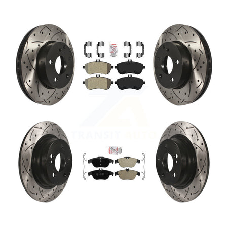 Front Rear Semi-Metallic Pad Drill Slot Disc Brake Rotors Kit For Mercedes-Benz C250 C230 KDA-101839