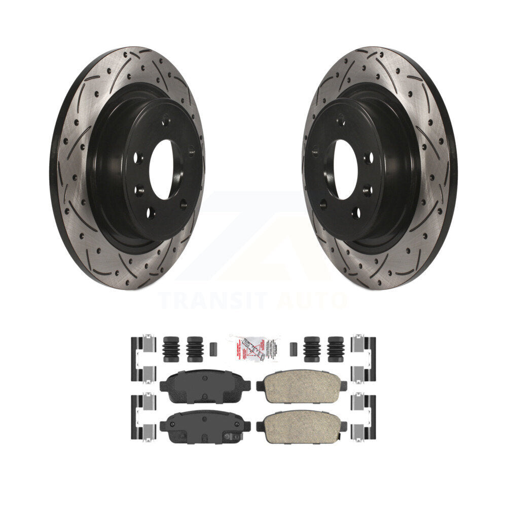 Rear Drill Slot Brake Rotor Ceramic Pad Kit For Chevrolet Cruze Buick Verano Orlando Volt KDA-101871