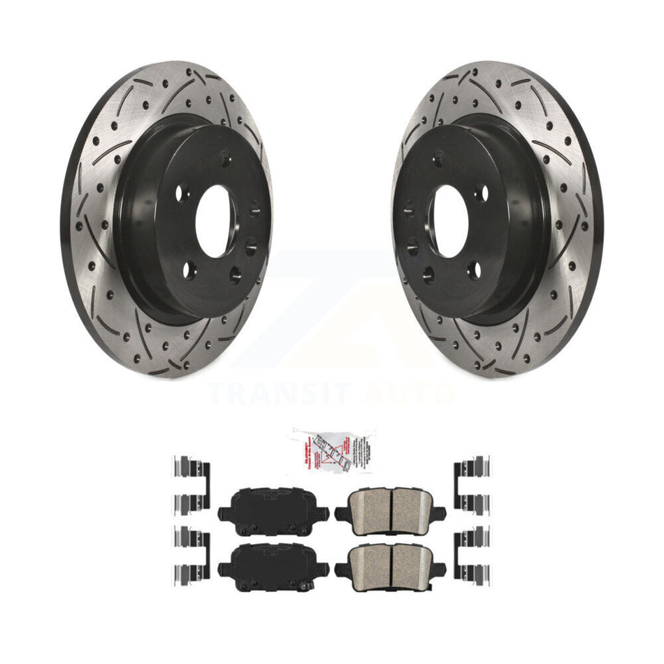 Rear Coated Drilled Slotted Disc Brake Rotors And Ceramic Pads Kit For Chevrolet Cruze KDA-101877