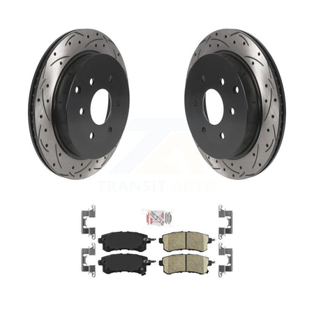 Rear Drilled Slot Disc Brake Rotor & Ceramic Pad Kit For INFINITI QX80 Nissan Armada QX56 KDA-101885