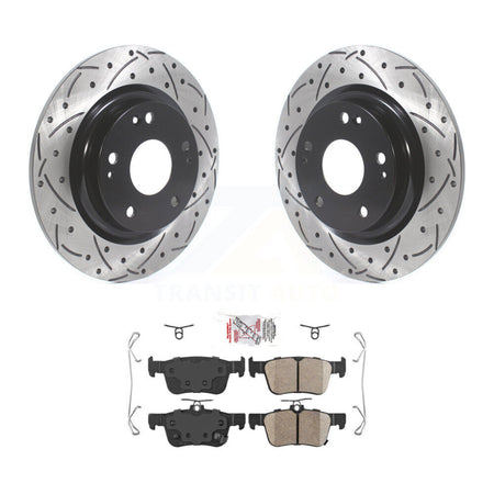 Rear Coated Drilled Slotted Disc Brake Rotors And Ceramic Pads Kit For Honda Civic KDA-101901