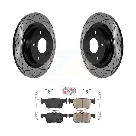 Rear Coated Drilled Slotted Disc Brake Rotors Ceramic Pad Kit For 2024 Acura Integra 1.5L KDA-101903