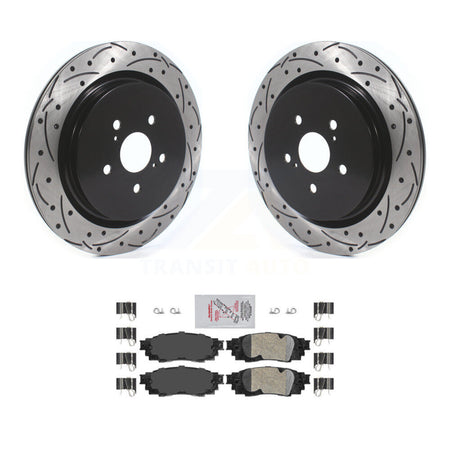 Rear Drilled Slot Disc Brake Rotors Ceramic Pad Kit For Lexus RX350 RX450h RX350L RX450hL KDA-101908
