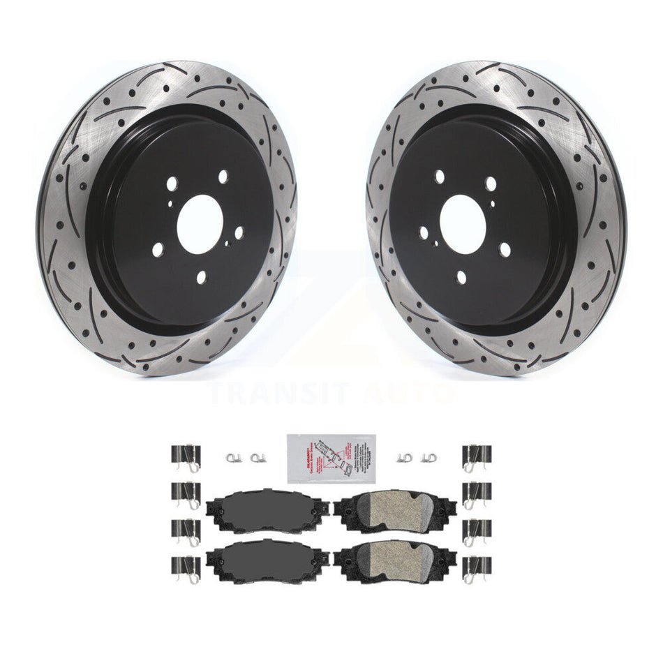 Rear Drilled Slot Disc Brake Rotors Ceramic Pad Kit For Lexus RX350 RX450h RX350L RX450hL KDA-101908