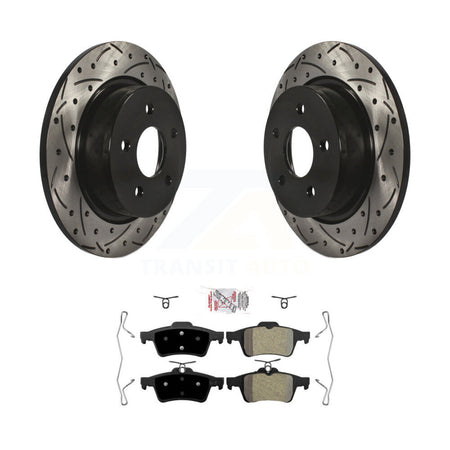 Rear Drilled Slot Brake Rotor Semi-Metallic Pad Kit For Ford Escape Transit Connect C-Max KDA-101911
