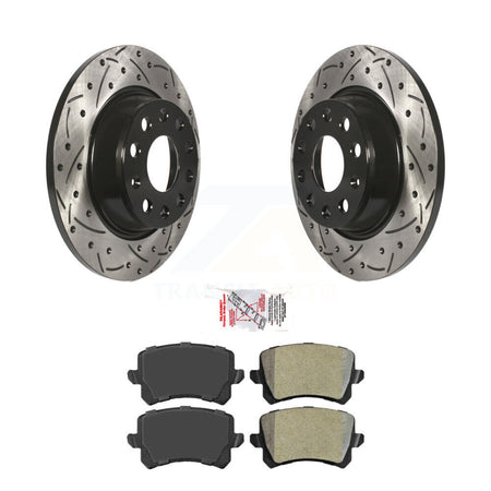 Rear Drilled Slot Brake Rotor Semi-Metallic Pad Kit For Volkswagen Tiguan Audi Q3 Quattro KDA-101912