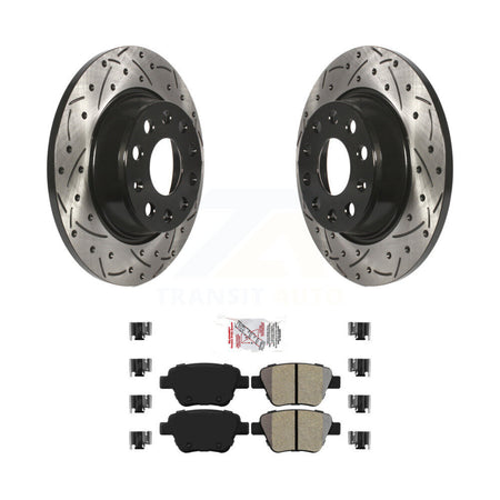 Rear Drill Slot Disc Brake Rotor Semi-Metallic Pad Kit For Audi A3 Quattro Volkswagen Eos KDA-101919