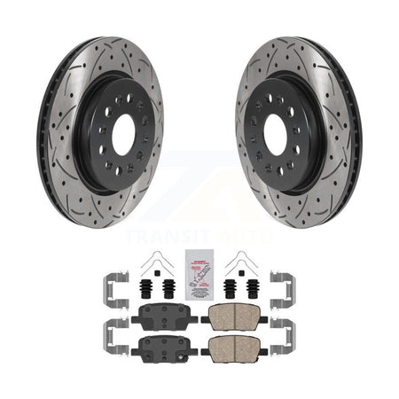 Rear Drill Slot Brake Rotor Ceramic Pad Kit For Chevrolet Cadillac XT5 Traverse GMC Buick KDA-101939