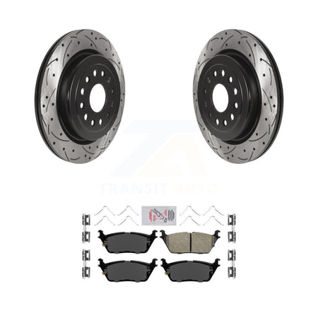Rear Coated Drilled Slotted Disc Brake Rotors And Ceramic Pads Kit For Ram 1500 KDA-101948