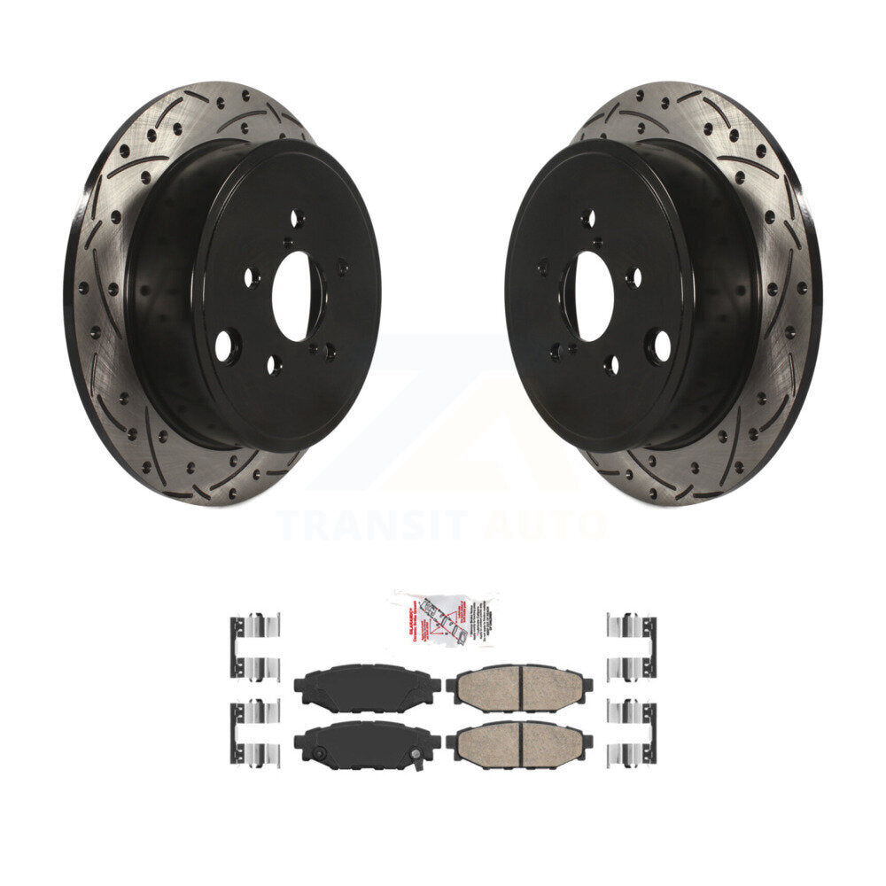 Rear Drilled Slot Brake Rotors Ceramic Pad Kit For Subaru Impreza Forester Outback Legacy KDA-101958