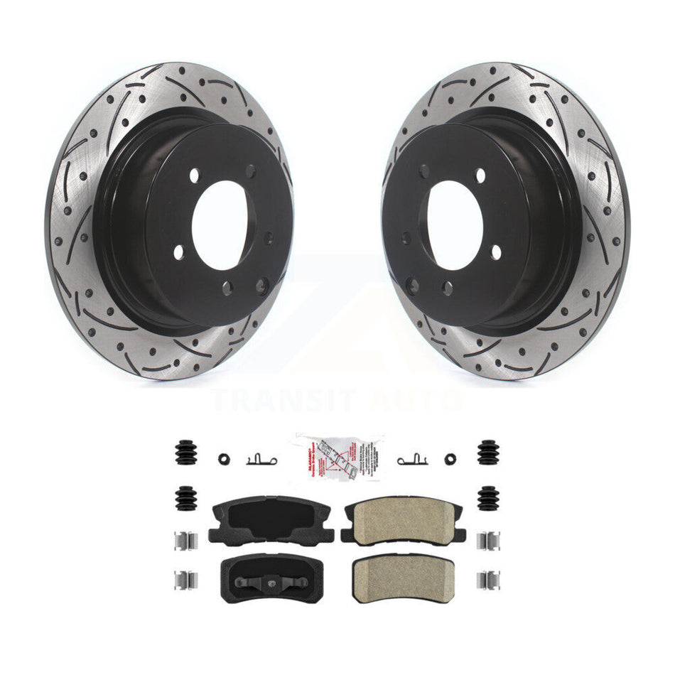 Rear Drilled Slot Brake Rotor Ceramic Pad Kit For Mitsubishi Jeep Lancer Patriot Chrysler KDA-101969