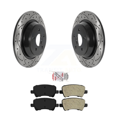 Rear Drilled Slot Brake Rotor Semi-Metallic Pad Kit For 2012-2015 Land Rover Range Evoque KDA-101977