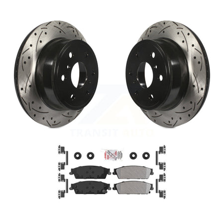 Rear Drill Slot Brake Rotor Semi-Metallic Pad Kit For Chevrolet GMC Sierra 1500 Silverado KDA-101980