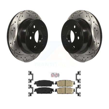 Rear Drill Slot Brake Rotor Ceramic Pad Kit For Chevrolet GMC Sierra 1500 Silverado Tahoe KDA-101981