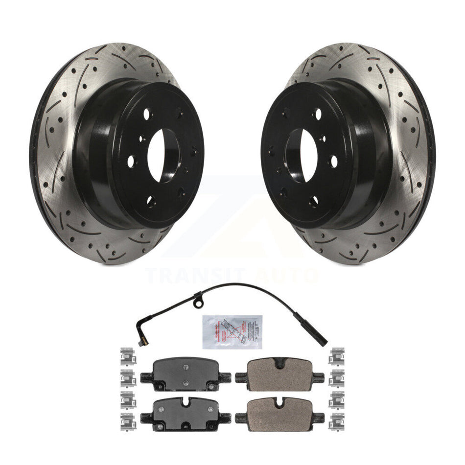 Rear Coated Drilled Slotted Disc Brake Rotors & Semi-Metallic Pad Kit For GMC Sierra 1500 KDA-101984