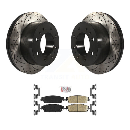 Rear Drill Slot Disc Brake Rotor Ceramic Pad Kit For 2011 Chevrolet Silverado 1500 Hybrid KDA-101989