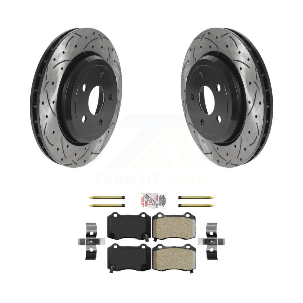 Rear Drilled Slot Brake Rotor Semi-Metallic Pad Kit For Jeep Grand Cherokee Dodge Durango KDA-101991