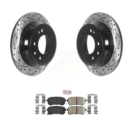 Rear Drill Slot Disc Brake Rotors Ceramic Pad Kit For Hyundai Elantra Tucson Kia Sportage KDA-102011
