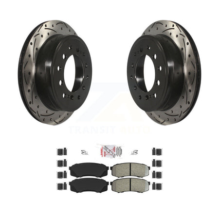 Rear Drill Slot Disc Brake Rotors Semi-Metallic Pad Kit For Toyota 4Runner Lexus GX460 FJ KDA-102031