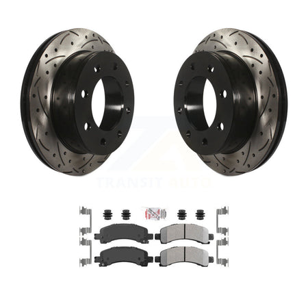 Rear Drill Slot Disc Brake Rotor Semi-Metallic Pad Kit For GMC Chevrolet Savana 3500 2500 KDA-102041