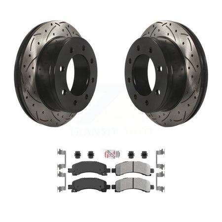 Rear Drilled Slot Brake Rotor Semi-Metallic Pad Kit For GMC Chevrolet Savana 2500 Express KDA-102043