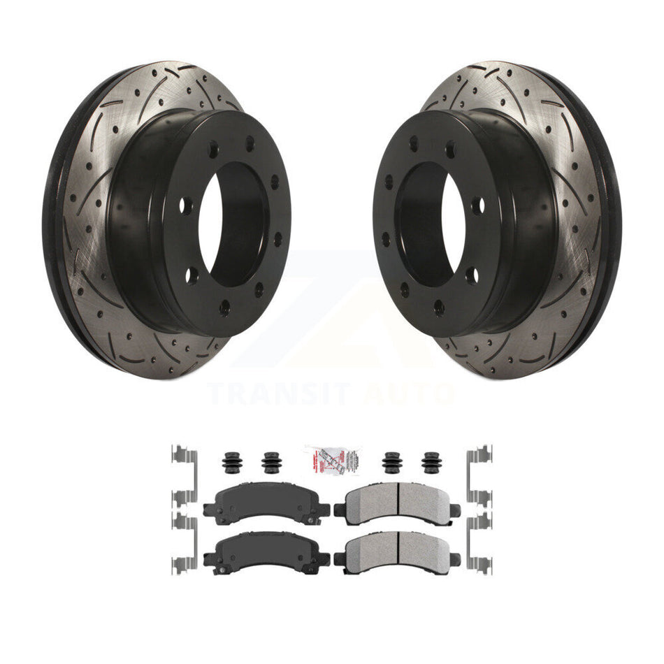 Rear Drilled Slot Brake Rotor Semi-Metallic Pad Kit For GMC Chevrolet Savana 2500 Express KDA-102043