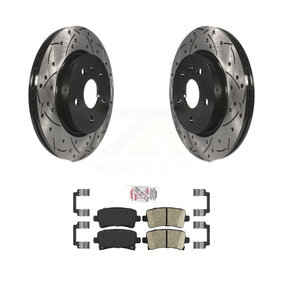 Rear Drilled Slot Brake Rotors Ceramic Pad Kit For Chevrolet Buick Malibu Impala LaCrosse KDA-102049