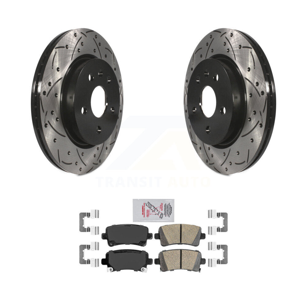 Rear Drill Slot Brake Rotor Ceramic Pad Kit For Buick Chevrolet Malibu LaCrosse Regal 9-5 KDA-102050