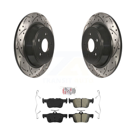 Rear Drill Slot Brake Rotors Semi-Metallic Pad Kit For Ford Escape Fusion Lincoln MKC MKX KDA-102070