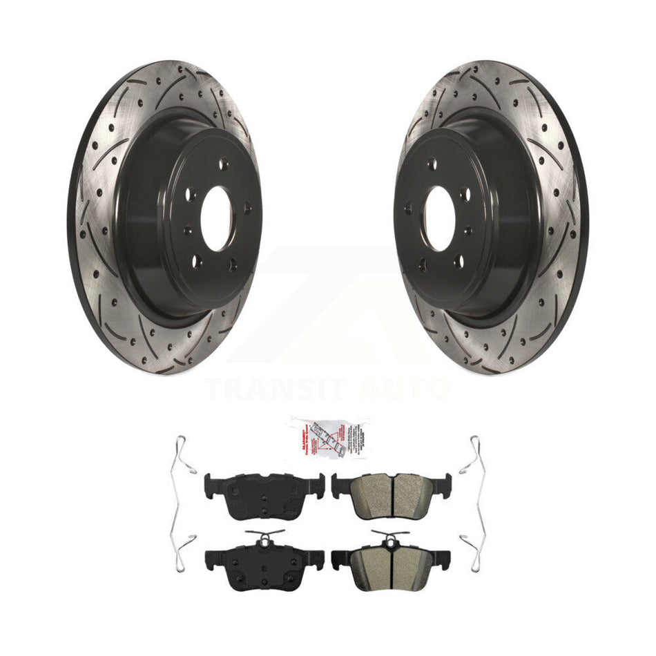 Rear Drill Slot Brake Rotors Semi-Metallic Pad Kit For Ford Escape Fusion Lincoln MKC MKX KDA-102070