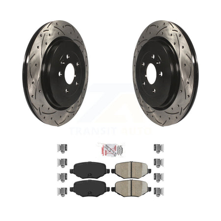 Rear Drill Slot Brake Rotors Ceramic Pad Kit For Ford Explorer Police Interceptor Utility KDA-102076