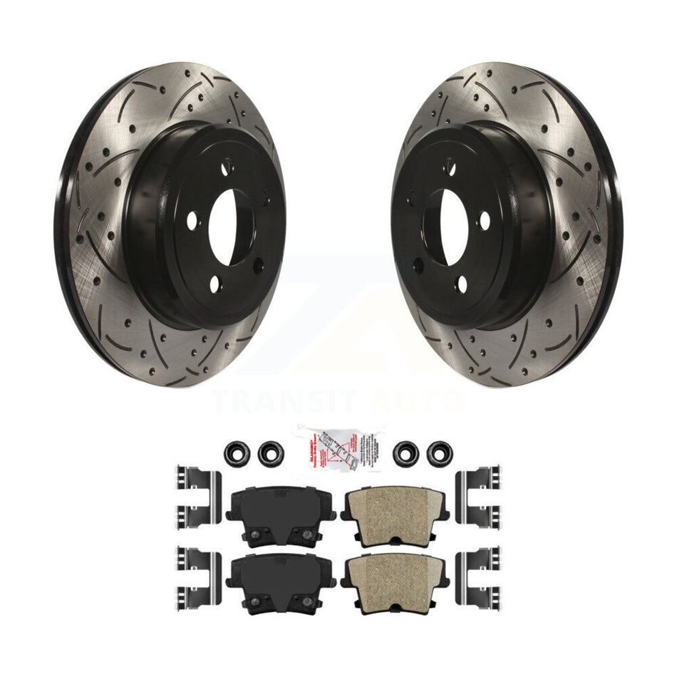 Rear Drilled Slot Brake Rotor & Ceramic Pad Kit For Dodge Charger Chrysler 300 Challenger KDA-102084