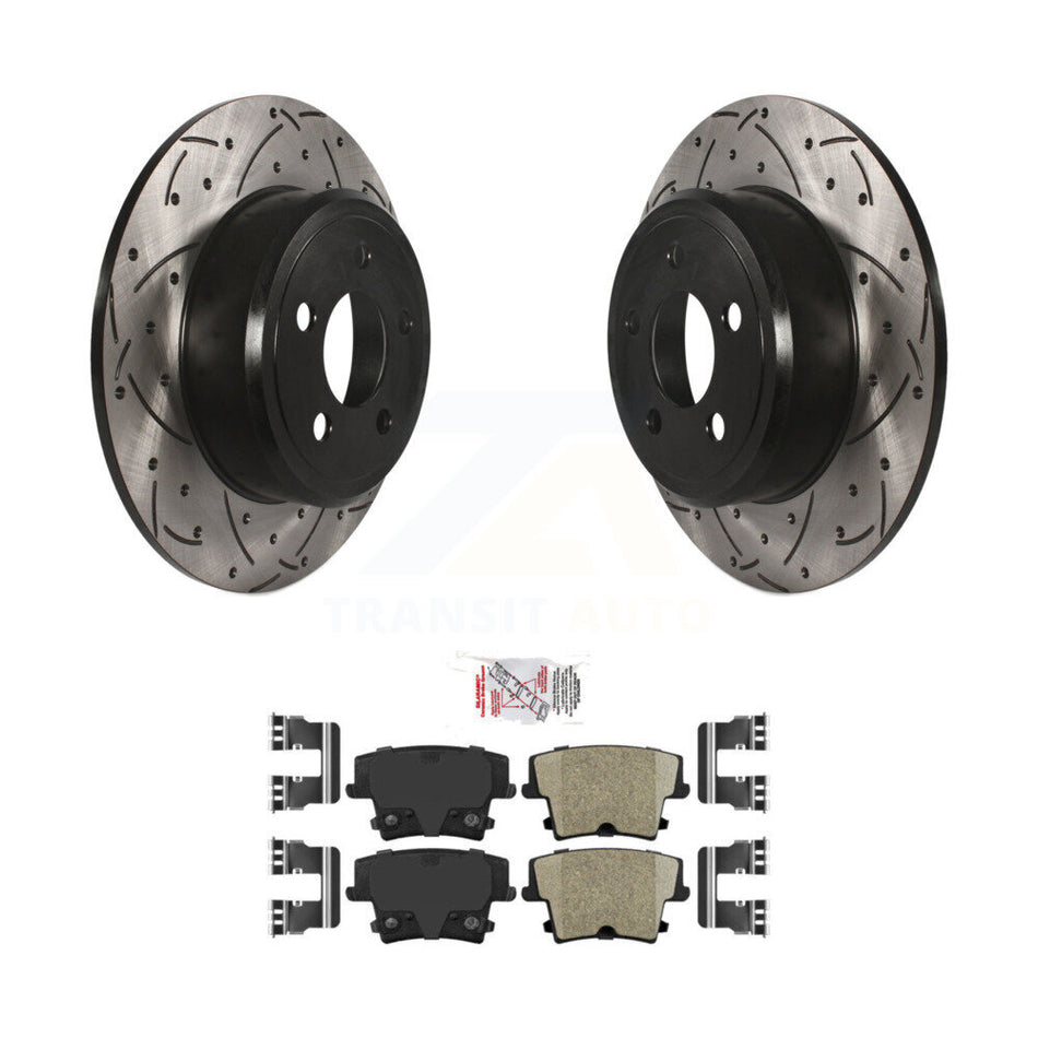 Rear Drilled Slot Brake Rotor & Ceramic Pad Kit For Dodge Charger Chrysler 300 Challenger KDA-102087