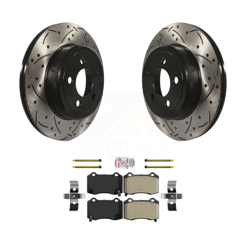 Rear Drilled Slot Brake Rotor & Semi-Metallic Pad Kit For Chrysler 300 With Brembo Brakes KDA-102091